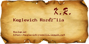 Keglevich Rozália névjegykártya